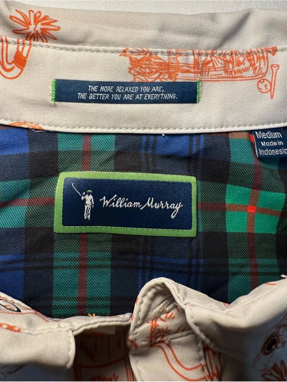 NWT William Murray Golf x Tito's Vodka Men's Medium Button Down Shirt